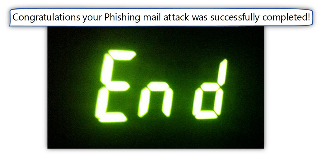 Congratulations your Phishing mail attack was successfully completed